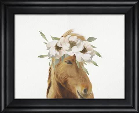 Framed Floral Horse Print