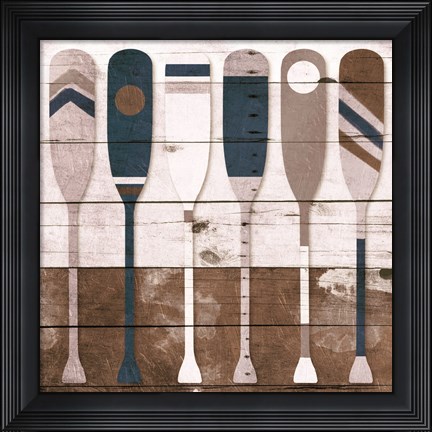 Framed Neutral Oars Print