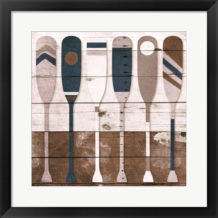 Framed Neutral Oars Print