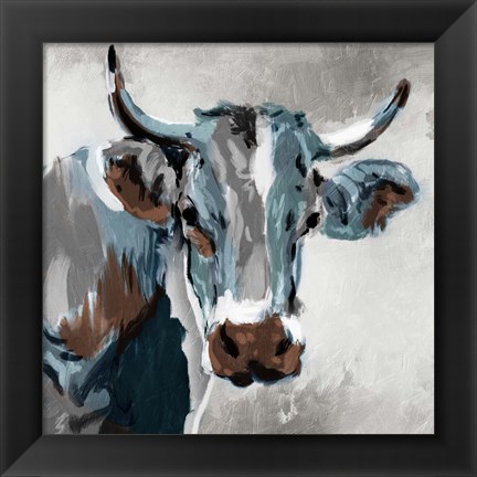 Framed Looking Cow Print