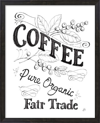 Framed Authentic Coffee VI BW Print