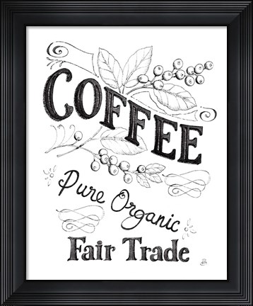 Framed Authentic Coffee VI BW Print