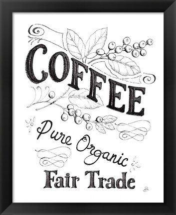 Framed Authentic Coffee VI BW Print