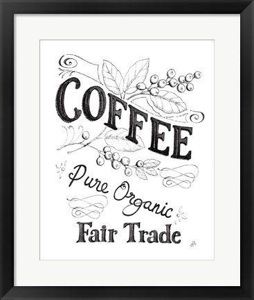 Framed Authentic Coffee VI BW Print