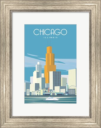 Framed Chicago from Lake Michigan Print