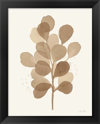 Framed Leaf and Stem V Print