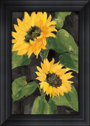 Framed Sunny Blooms on Black Print