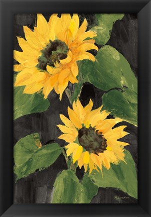 Framed Sunny Blooms on Black Print