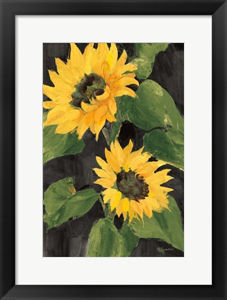 Framed Sunny Blooms on Black Print