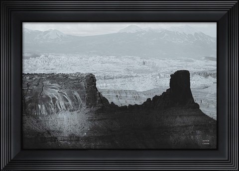 Framed Southwest Sun BW Print