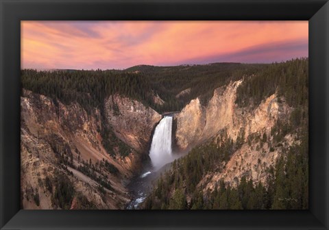 Framed Lower Falls of the Yellowstone River I Print