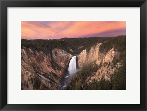 Framed Lower Falls of the Yellowstone River I Print