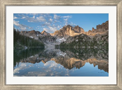 Framed Baron Lake Monte Verita Peak Sawtooth Mountains II Print