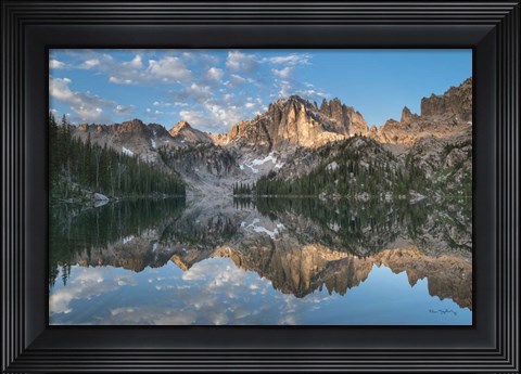 Framed Baron Lake Monte Verita Peak Sawtooth Mountains II Print