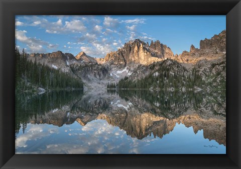 Framed Baron Lake Monte Verita Peak Sawtooth Mountains II Print