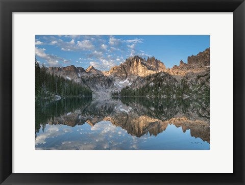 Framed Baron Lake Monte Verita Peak Sawtooth Mountains II Print
