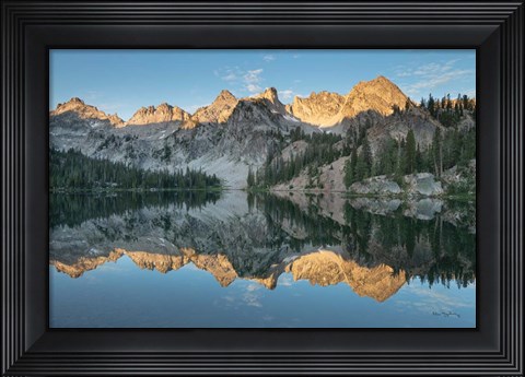 Framed Alice Lake Sawtooh Mountains Idaho Print