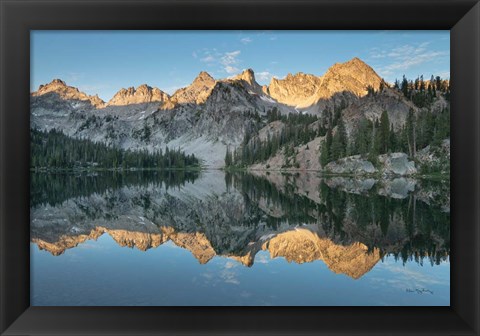 Framed Alice Lake Sawtooh Mountains Idaho Print