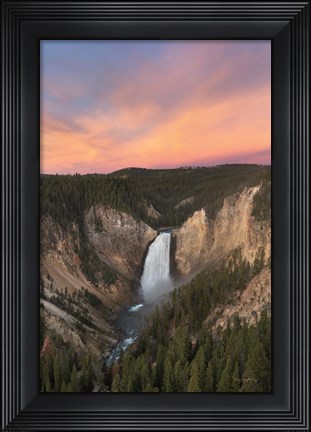 Framed Lower Falls of the Yellowstone River II Print