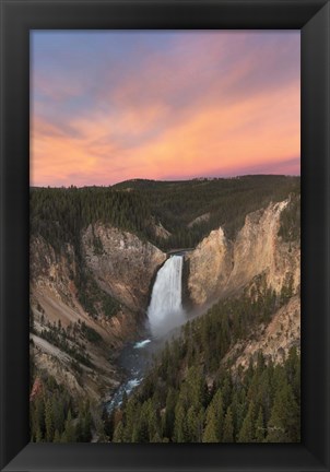 Framed Lower Falls of the Yellowstone River II Print