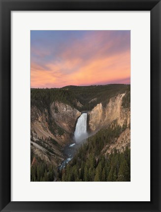 Framed Lower Falls of the Yellowstone River II Print