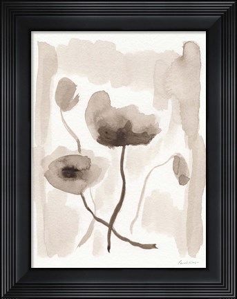 Framed Sepia Florals II Print
