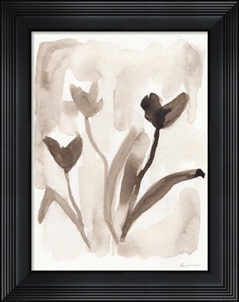 Framed Sepia Florals I Print