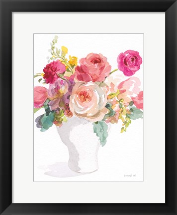 Framed Sunday Bouquet II Neutral Print