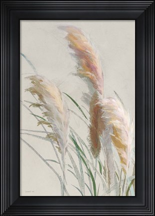 Framed Neutral Pampas Grasses II Print