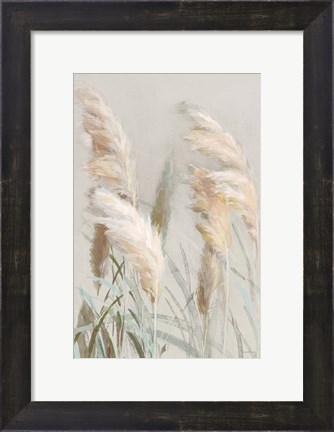 Framed Neutral Pampas Grasses III Print