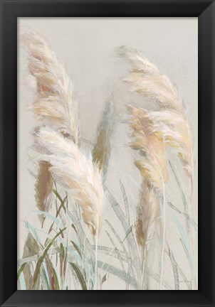 Framed Neutral Pampas Grasses III Print