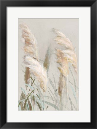 Framed Neutral Pampas Grasses III Print