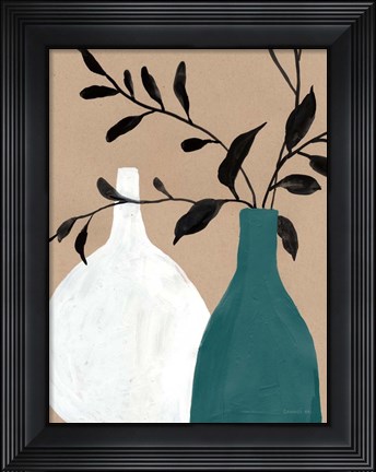 Framed Slender Stems II Blue Print