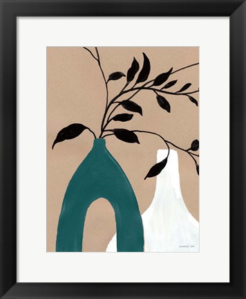 Framed Slender Stems I Blue Print