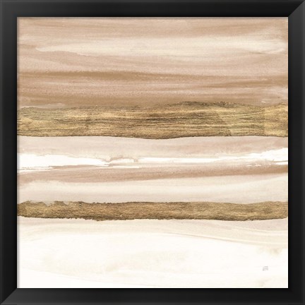 Framed Gold and Brown Sand II Organic Print