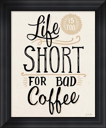 Framed Bad Coffee I Neutral Print
