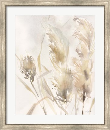 Framed Light Pampas Grasses III Print