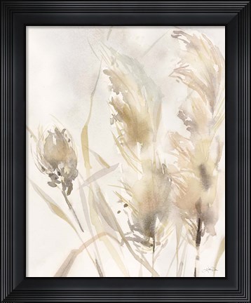 Framed Light Pampas Grasses III Print