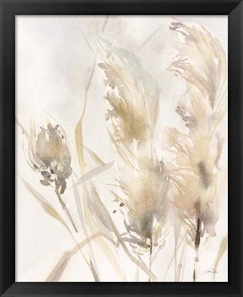 Framed Light Pampas Grasses III Print