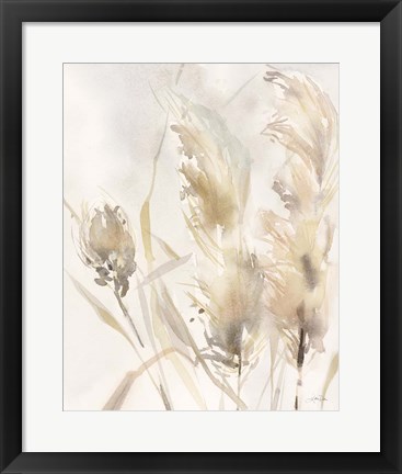 Framed Light Pampas Grasses III Print