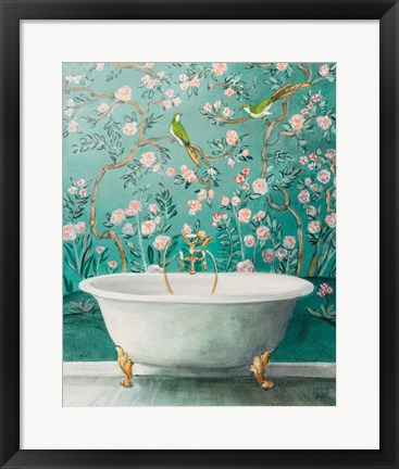 Framed Chinoiserie Bath II Print