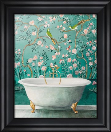 Framed Chinoiserie Bath II Print