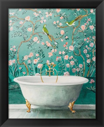 Framed Chinoiserie Bath II Print