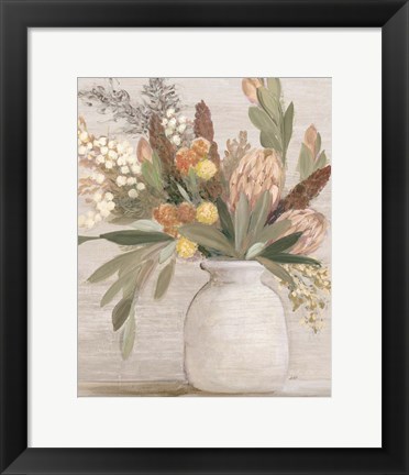 Framed Light Protea Still Life Print