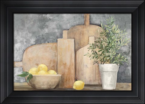 Framed Rustic Kitchen Gray Print