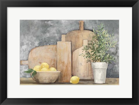 Framed Rustic Kitchen Gray Print