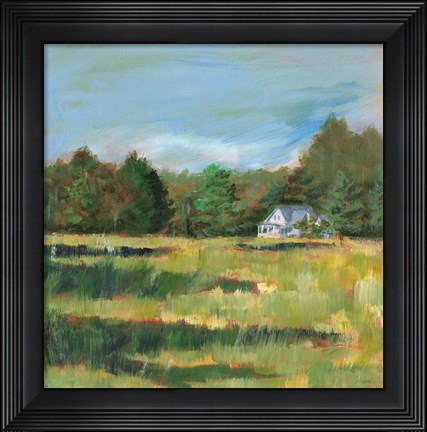 Framed Farmhouse Across the Meadow Print