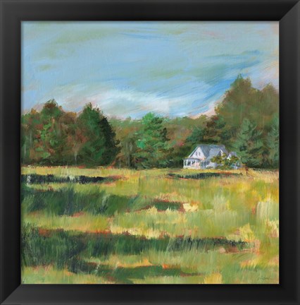 Framed Farmhouse Across the Meadow Print