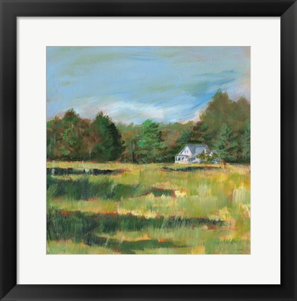 Framed Farmhouse Across the Meadow Print