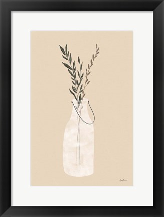 Framed Natural Vessels II Linen Tan Print